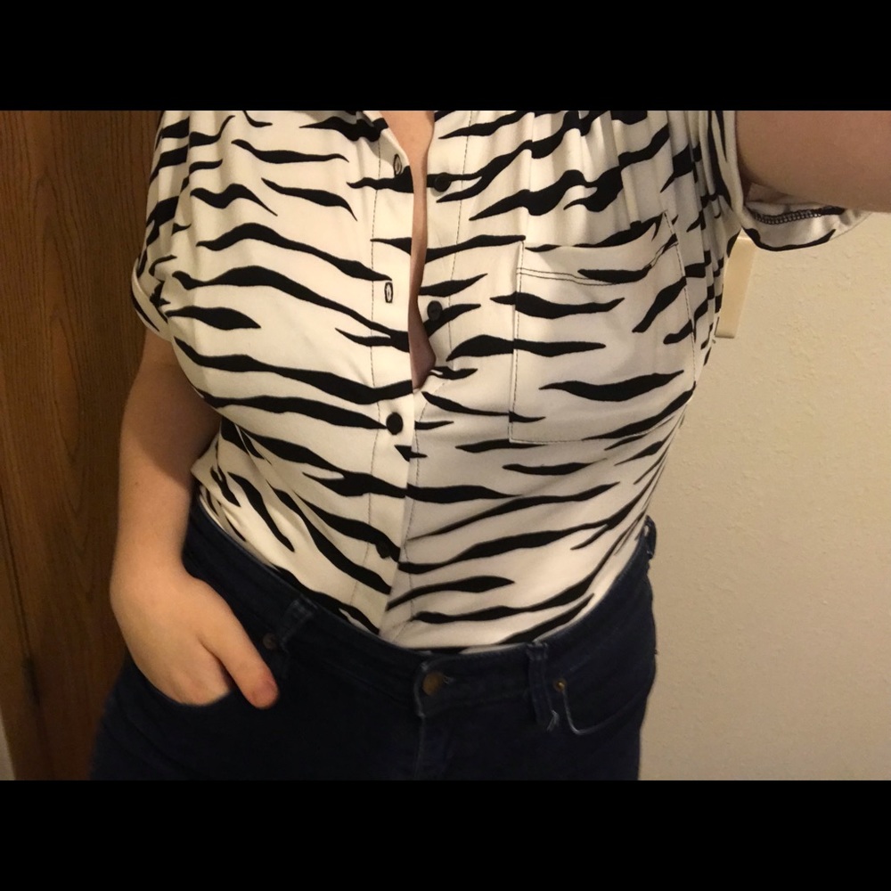 Grunge Zebra  Button up BRAND NEW